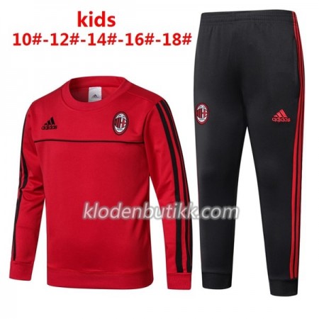 Barn AC Milan Trenings Collegegenser Set 2017-18 Rød